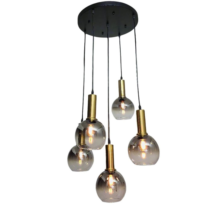 Pendant Light - Round Smoked Glass