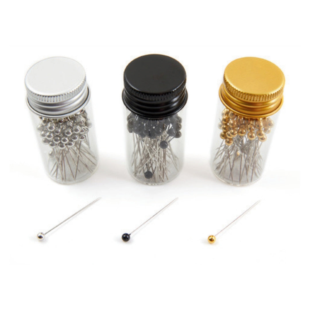 Plastic Headed Pins In Glass Jar