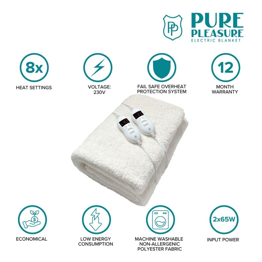 Electric Blanket - Sherpa Fitted with Elastic Straps