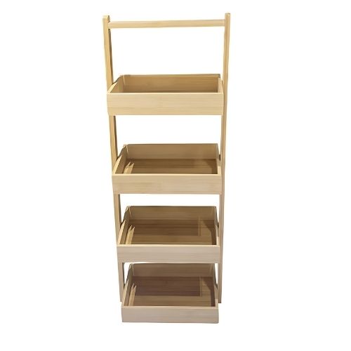 4 Tier Bamboo Storage Rack 30cm