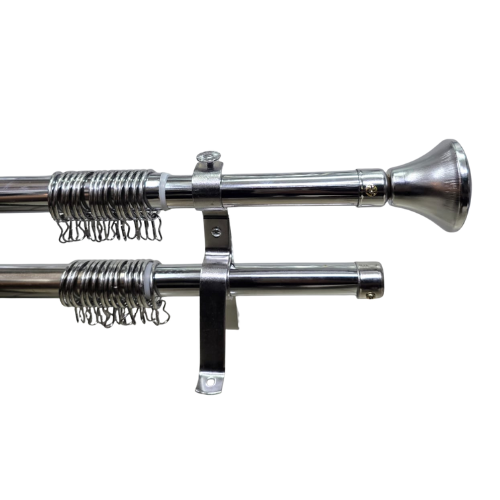 Curtain Rod Set Double  - Steel Extendable
