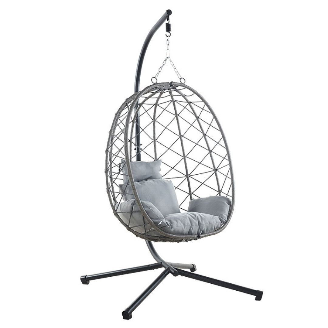 Rattan Swing Egg Chair – Outdoor Hanging with Cushion
