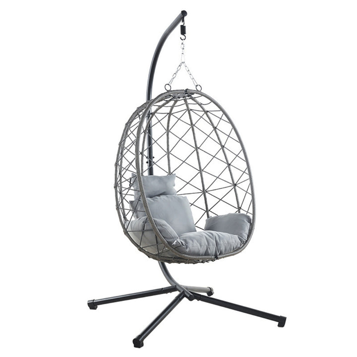 Rattan Swing Egg Chair – Outdoor Hanging with Cushion