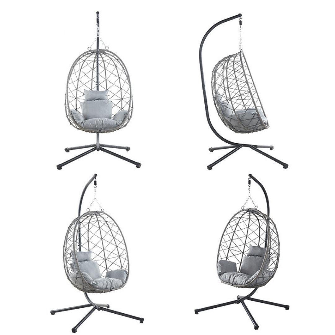 Rattan Swing Egg Chair – Outdoor Hanging with Cushion
