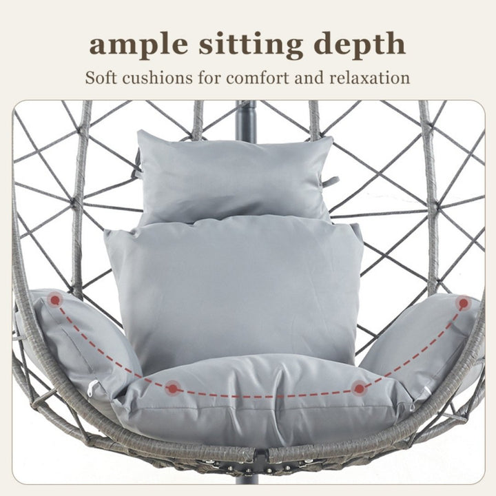 Rattan Swing Egg Chair – Outdoor Hanging with Cushion