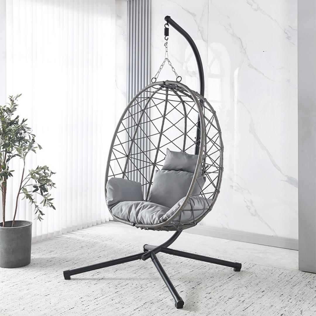 Rattan Swing Egg Chair – Outdoor Hanging with Cushion