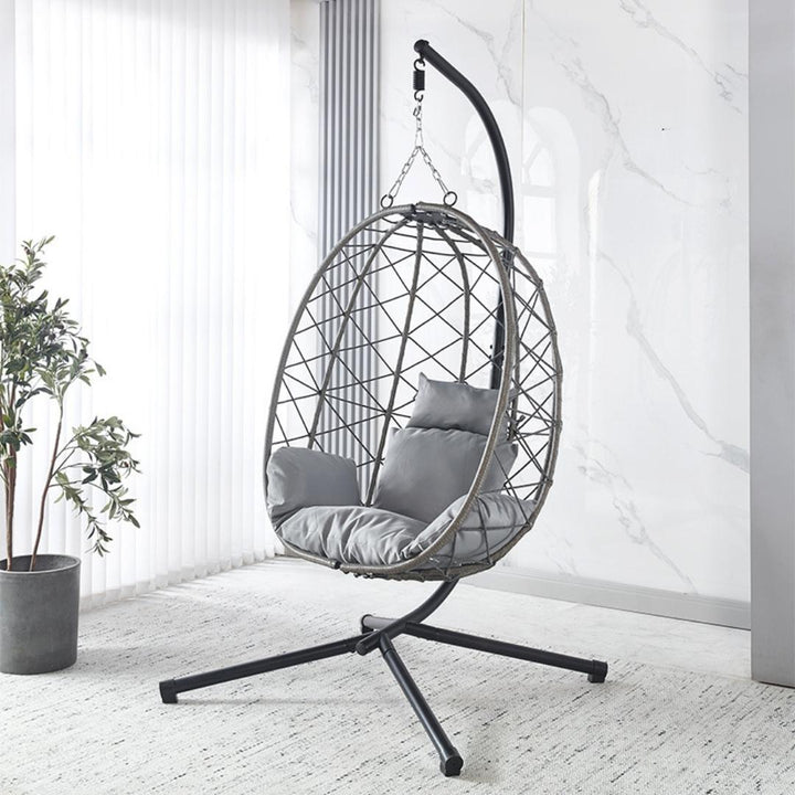 Rattan Swing Egg Chair – Outdoor Hanging with Cushion