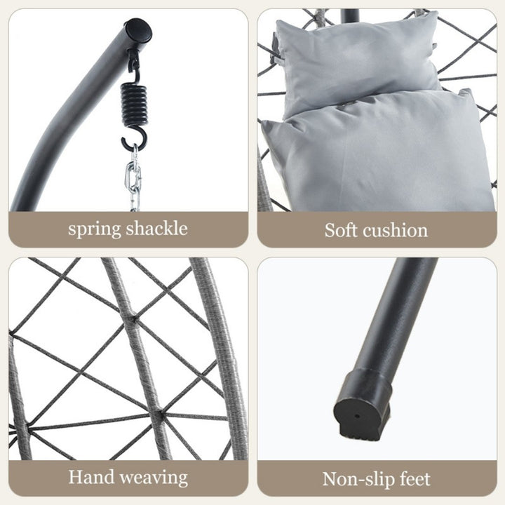 Rattan Swing Egg Chair – Outdoor Hanging with Cushion