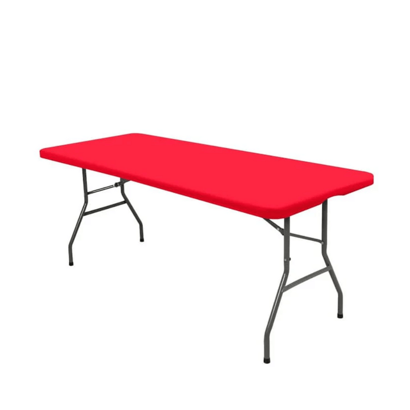 6 Seater Folding Rectangular Trestle Table 1.8m Red