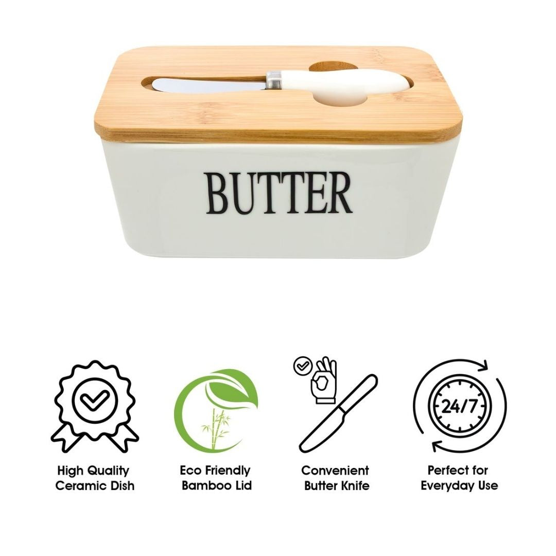 Regent Ceramic Butter Dish - 17cm
