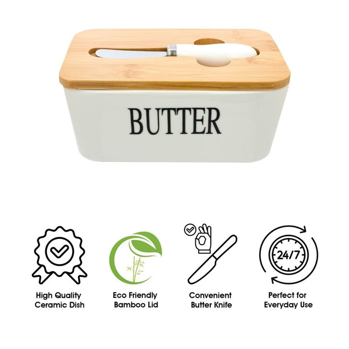 Regent Ceramic Butter Dish - 17cm