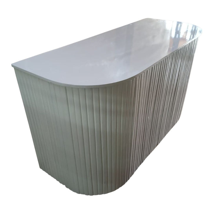 Rinno Ribbed Bar Table – White