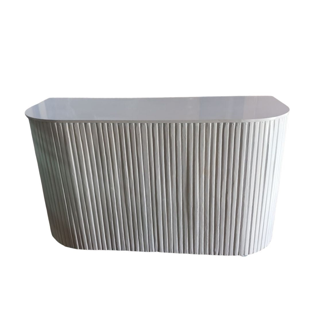Rinno Ribbed Bar Table – White