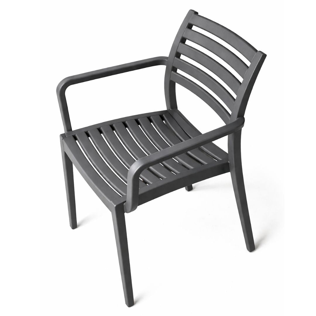 Rimini Arm Chair - Slatted Cafe Chair