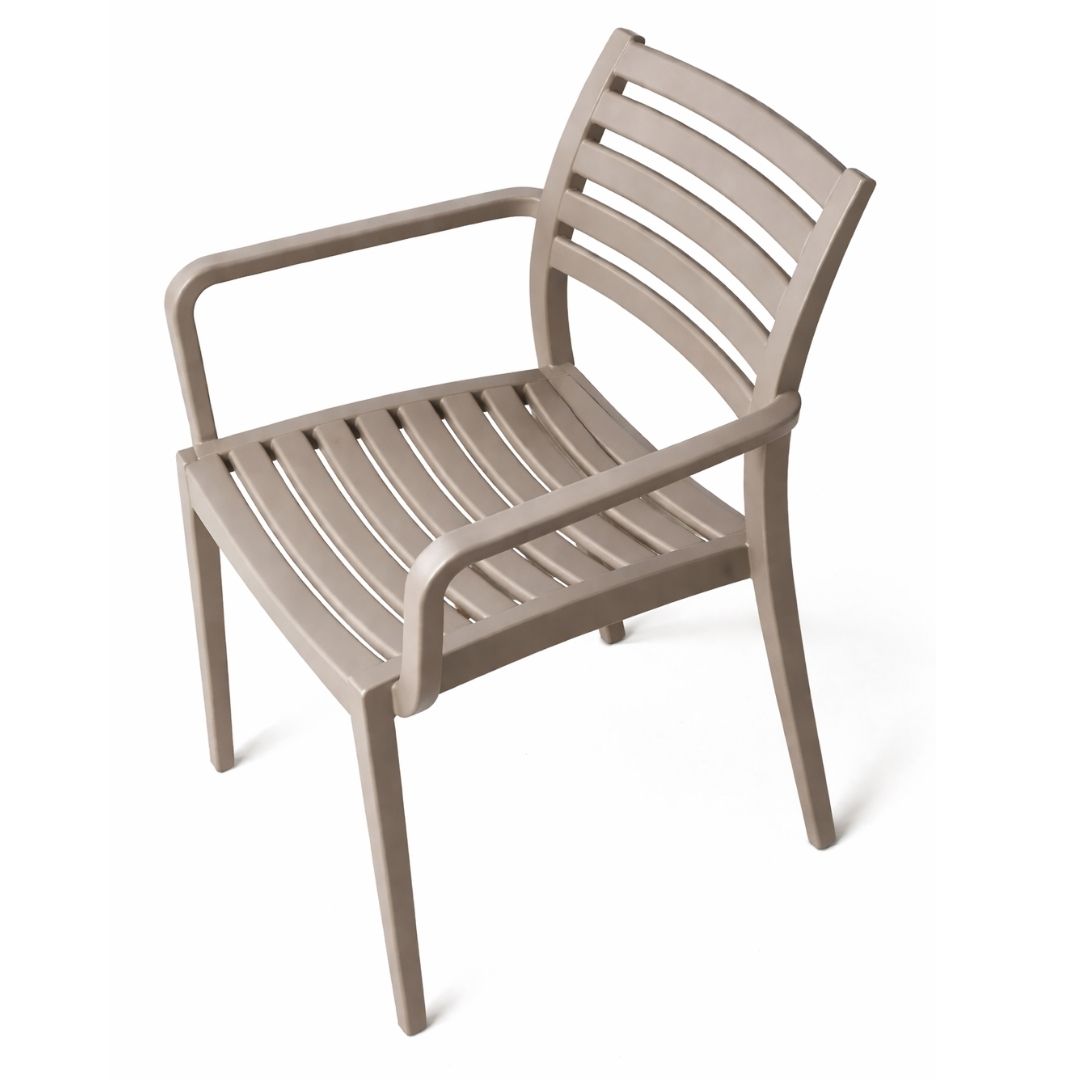 Rimini Arm Chair - Slatted Cafe Chair