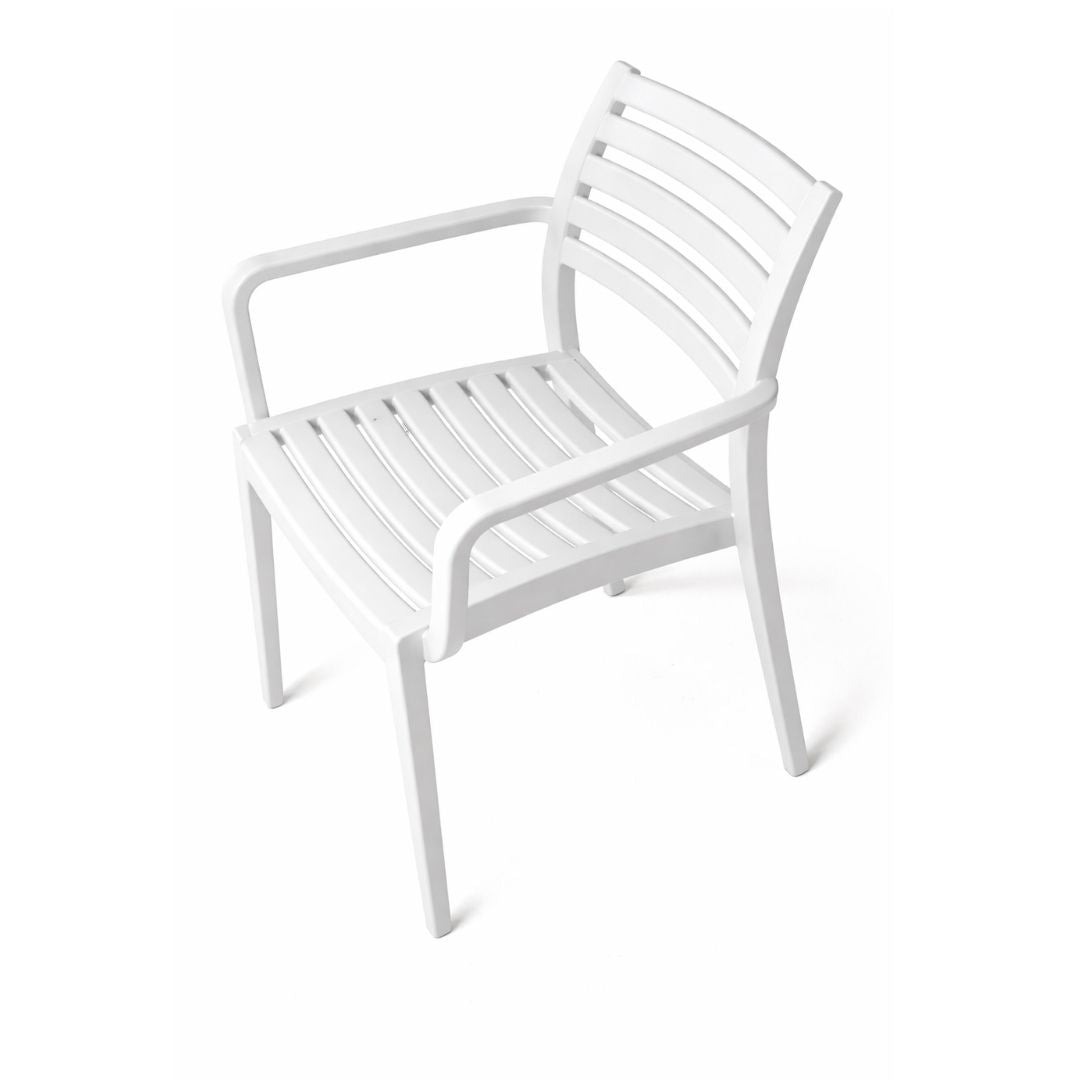 Rimini Arm Chair - Slatted Cafe Chair
