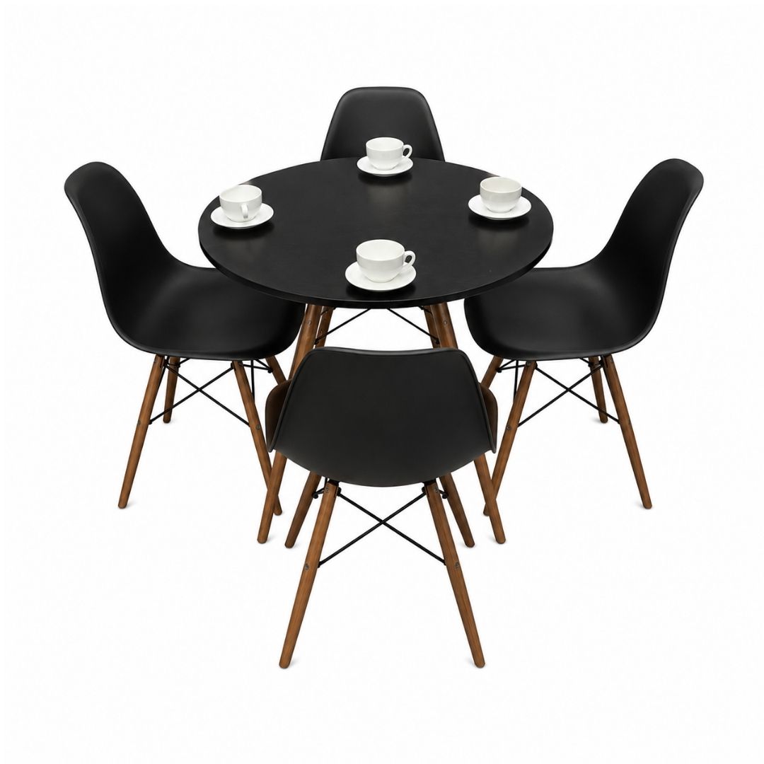 Dining Set - Round Table + 4 Chairs