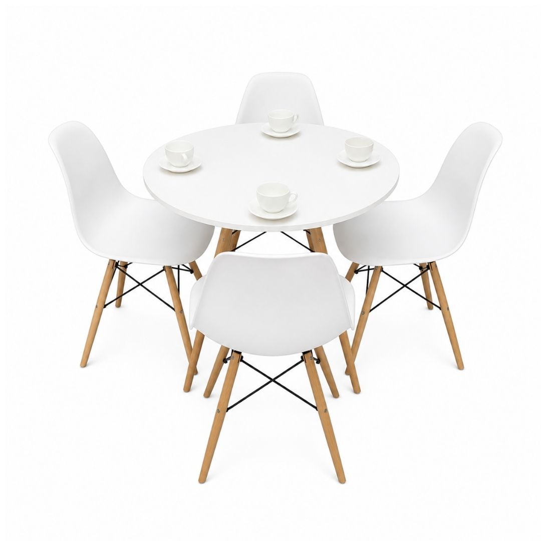 Dining Set - Round Table + 4 Chairs