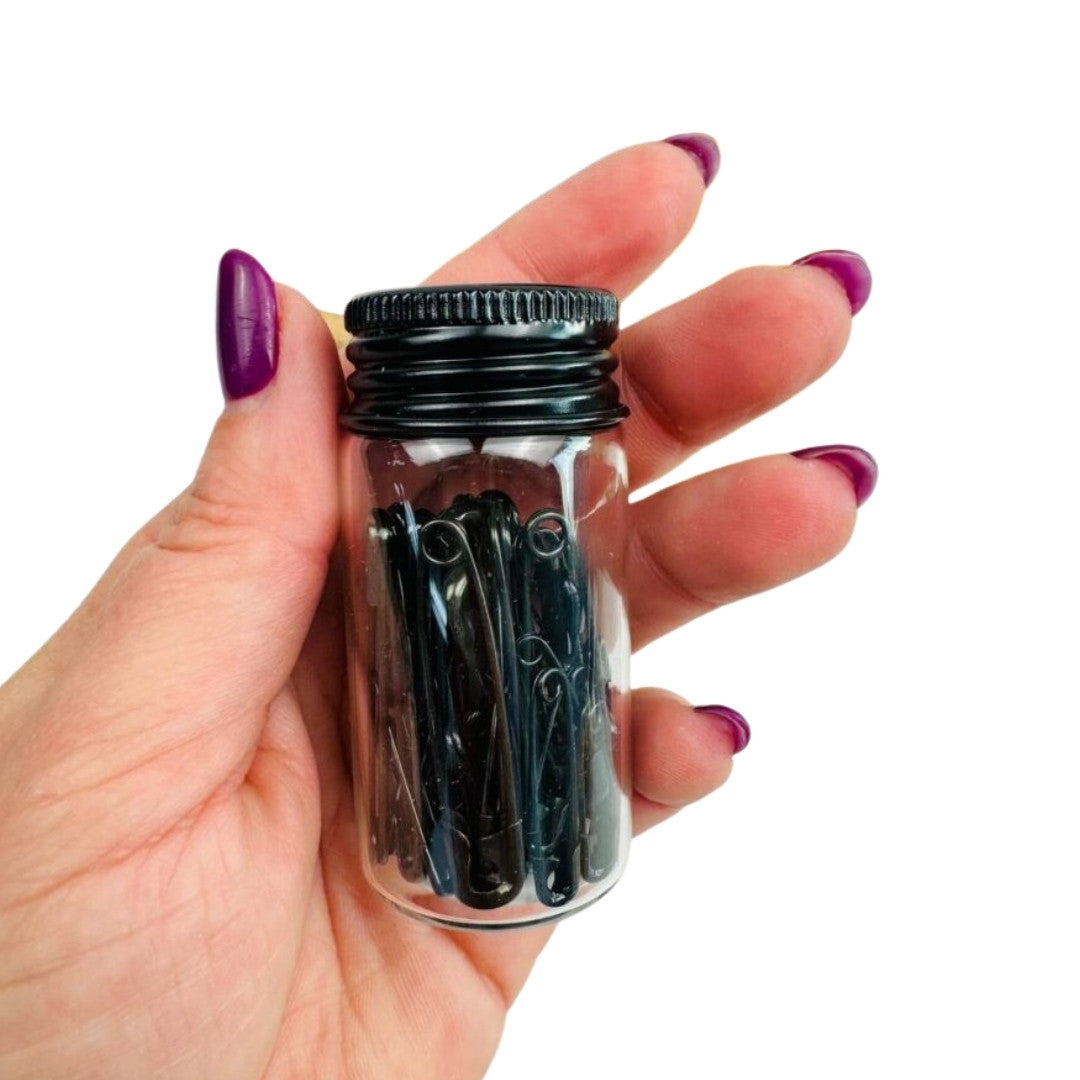 Safety Pins In Glass Jar