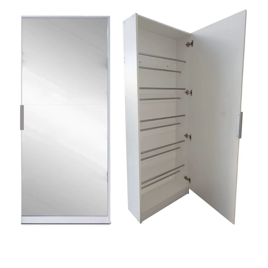 Shoe Cabinet - Single Mirror Door