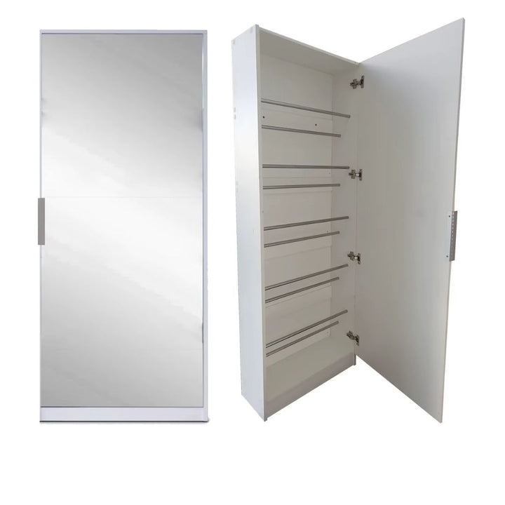 Shoe Cabinet - Single Mirror Door