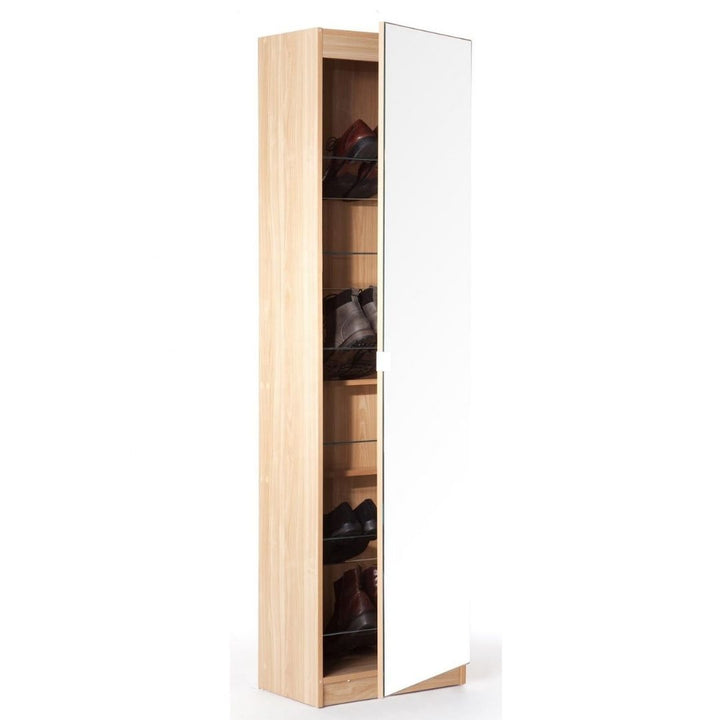 Shoe Cabinet - Single Mirror Door