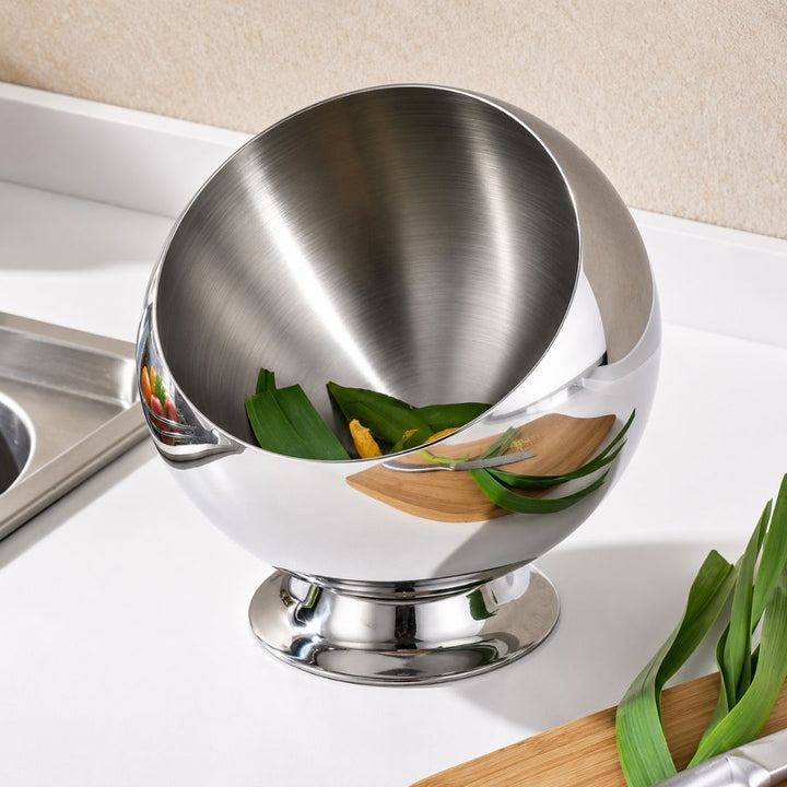Decor Serving Bowl - Slanted - Silver