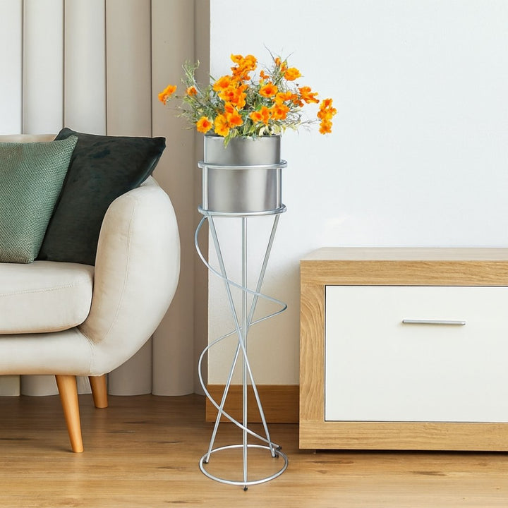 Flower Stand - Spiral – 2L Silver