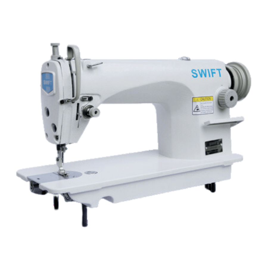 A Swift SM8700 industrial straight lockstitch sewing machine with a white body, shown on a white background.