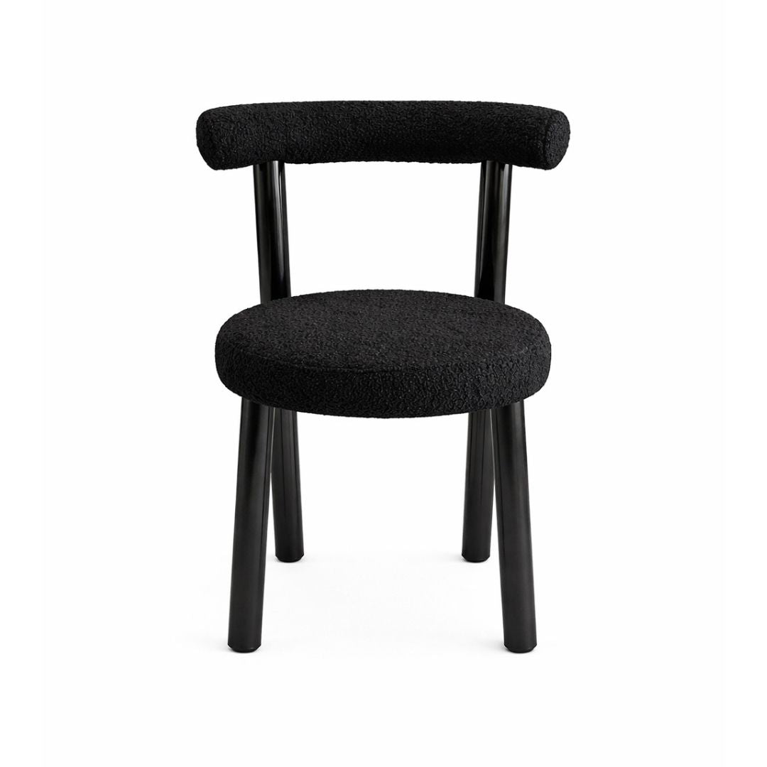Rossi Chair – Bouclé with Wood Legs