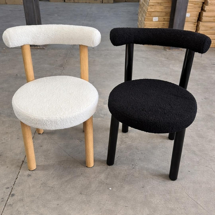 Rossi Chair – Bouclé with Wood Legs