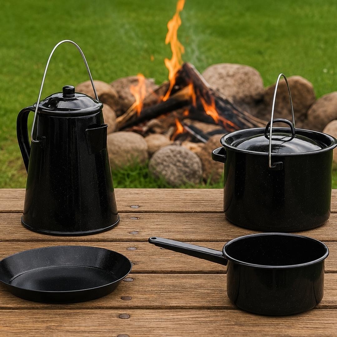Enamel Camping Kitchen Set - 4pc
