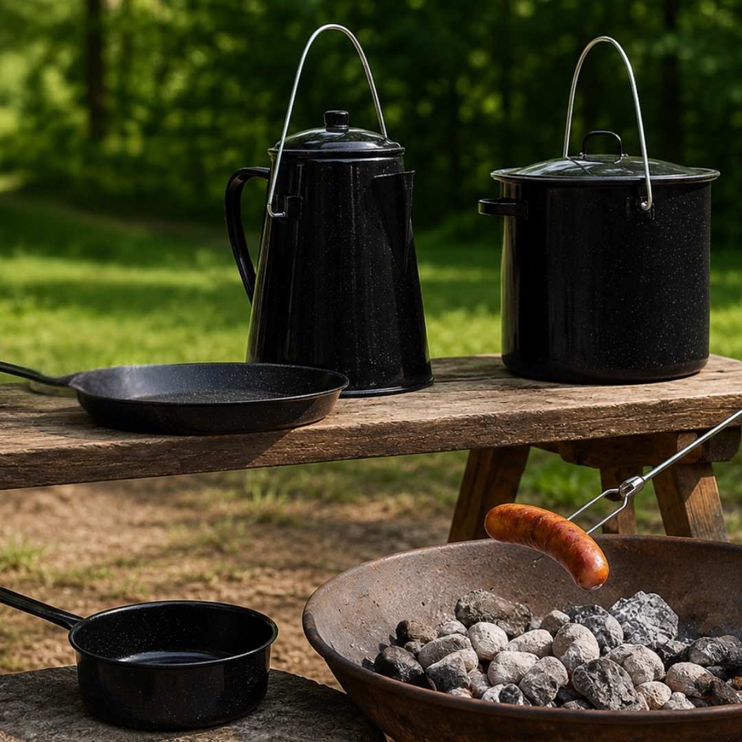 Enamel Camping Kitchen Set - 4pc