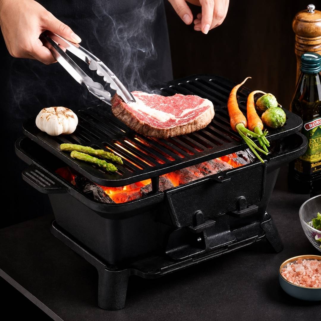 Cast Iron BBQ Grill Stove - 44cm