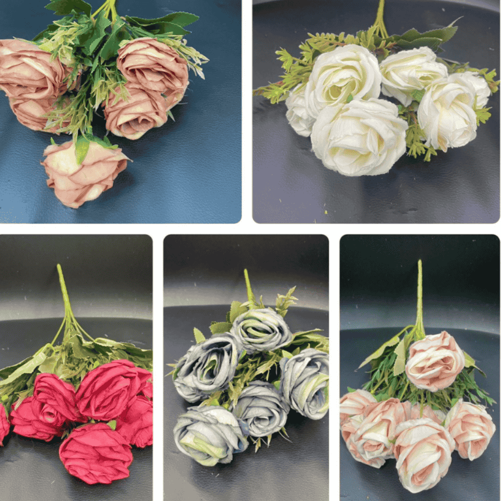Artificial Flowers - Roses Bunch Short Stem