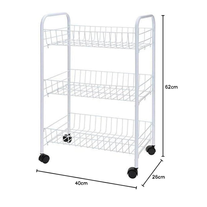 3 Tier Utility Trolley - Wire Mesh