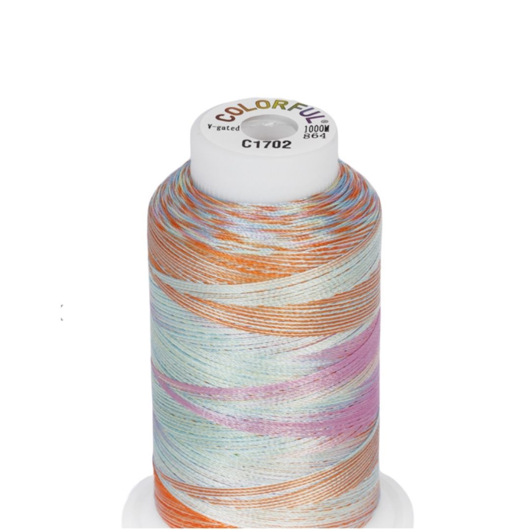 Embroidery Threads - Colorful Variegated - 1000m