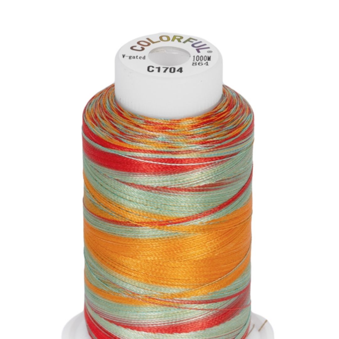 Embroidery Threads - Colorful Variegated - 1000m