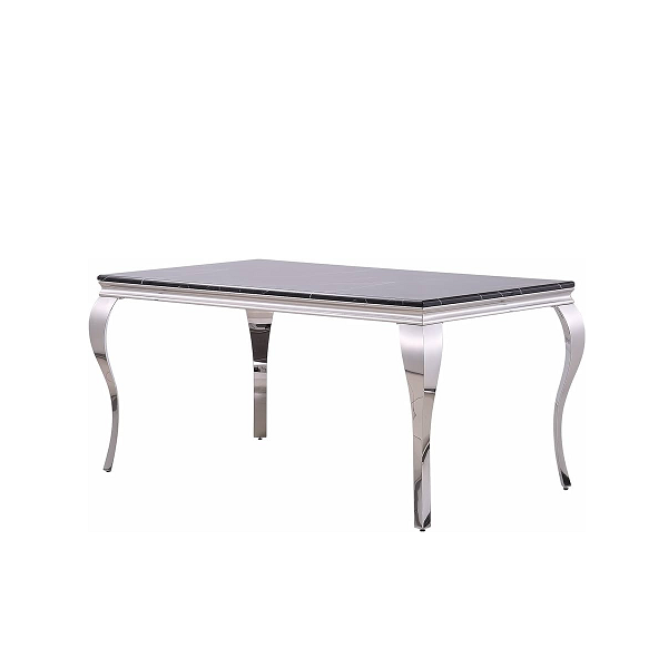 Table - Vivian Silver 90cm x 180cm - Glass Top