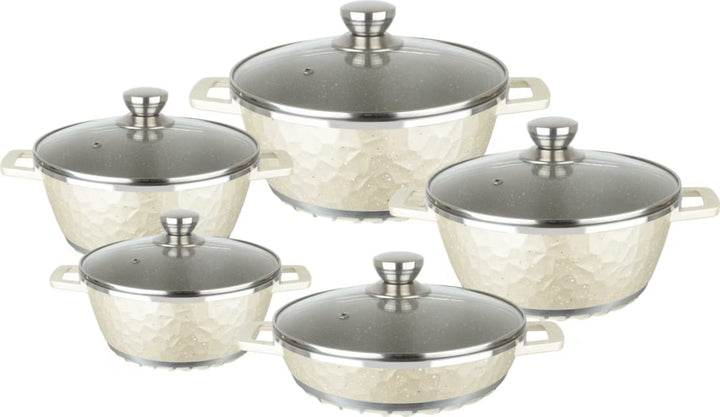 10 Piece Aluminium Pot Set - Moonrock