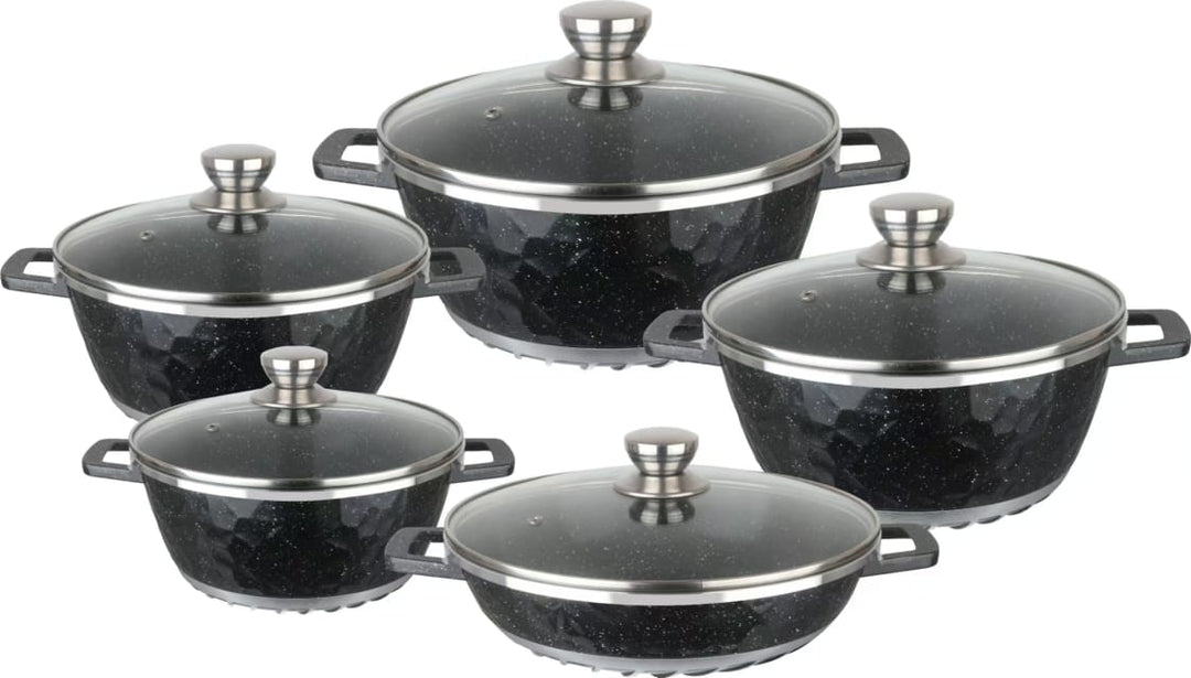 10 Piece Aluminium Pot Set - Moonrock