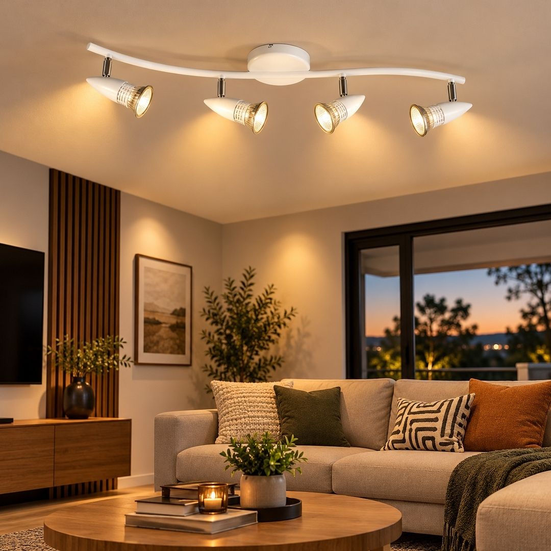Ceiling Light - Spotlight Bar - S150/4 White 4 Light Adjustable