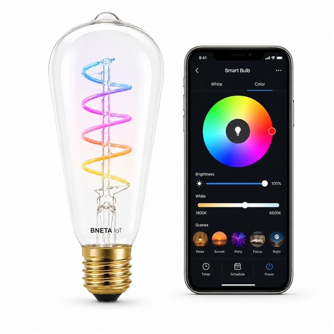 BNETA - IoT Smart WiFi LED Filament Bulb - ST64-FC