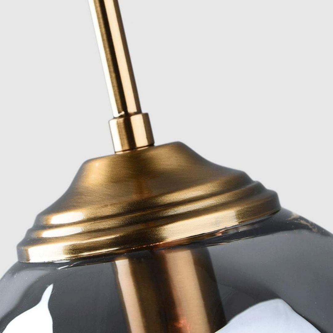Pendant Light - Amber Globe - Bronze