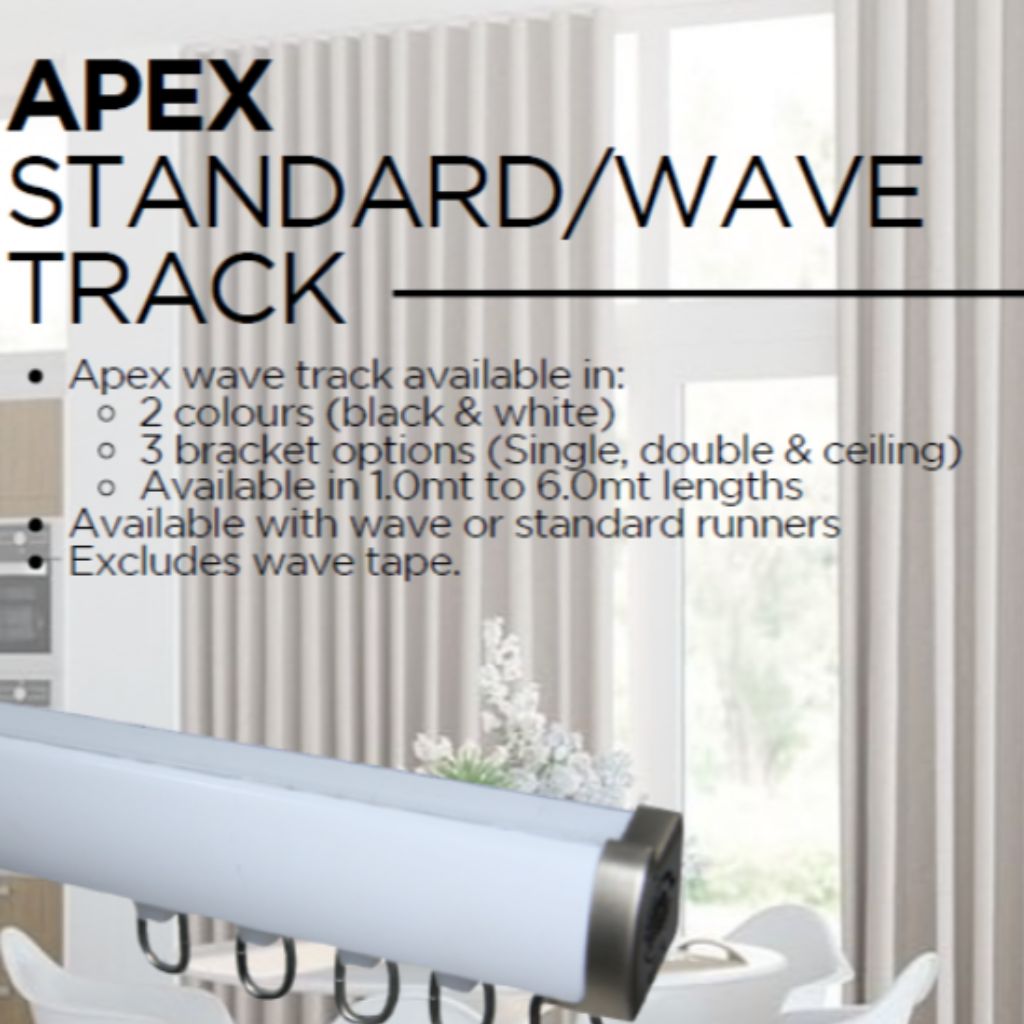 Wavey Track System Apex Wave Track System BLACK - Hand Drawn - Hooks – Ahmeds Textiles