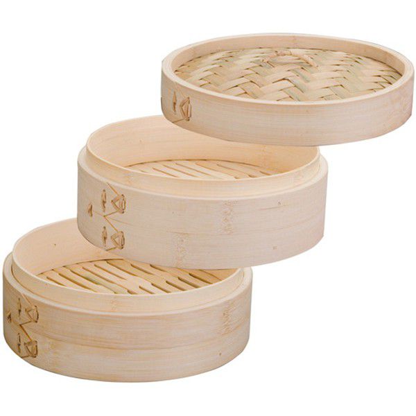 Oriental Bamboo Steamer 2 tier with Lid