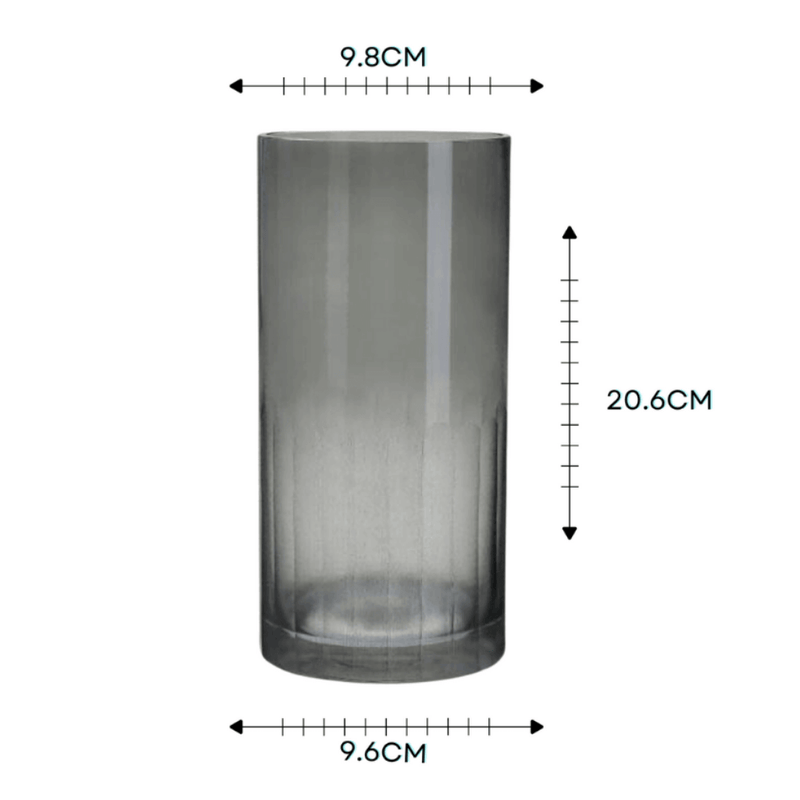 Flower Vase - Glass Gray 20cm