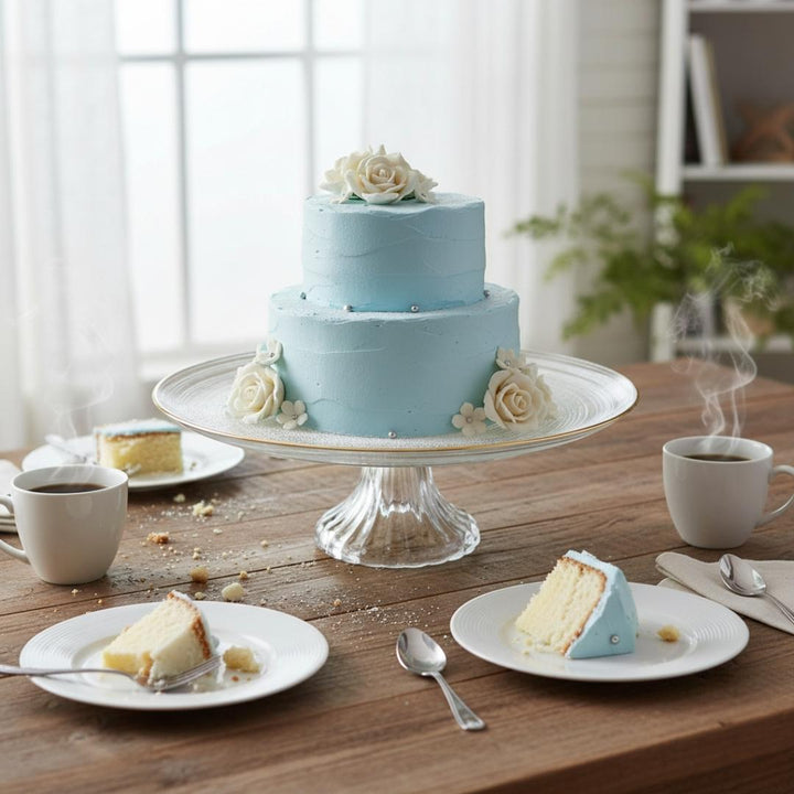 Cake Stand - Glass - Gold rim