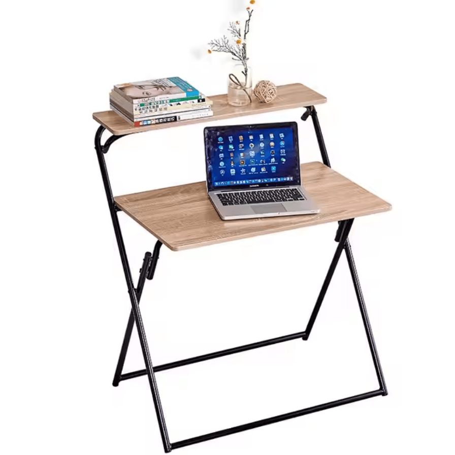 Fold Up Study Desk - Wood Top