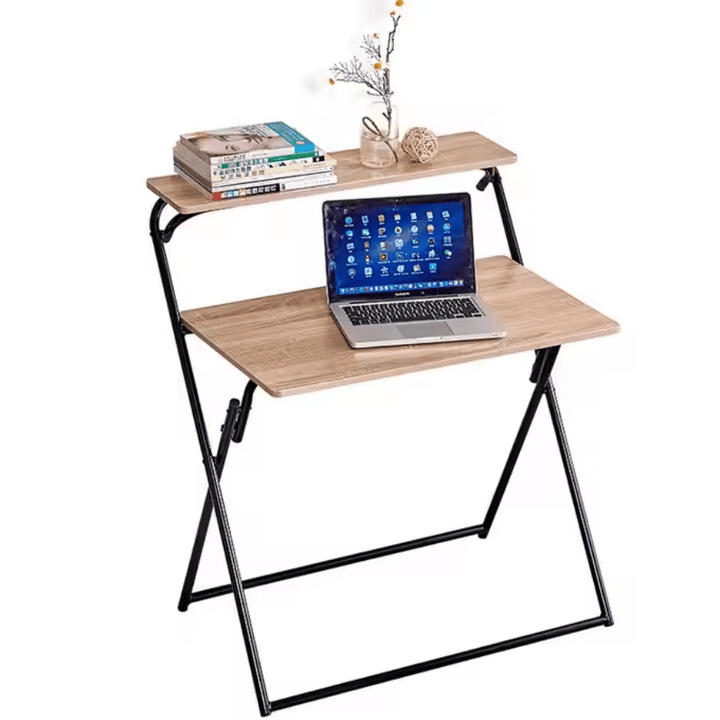 Fold Up Study Desk - Wood Top